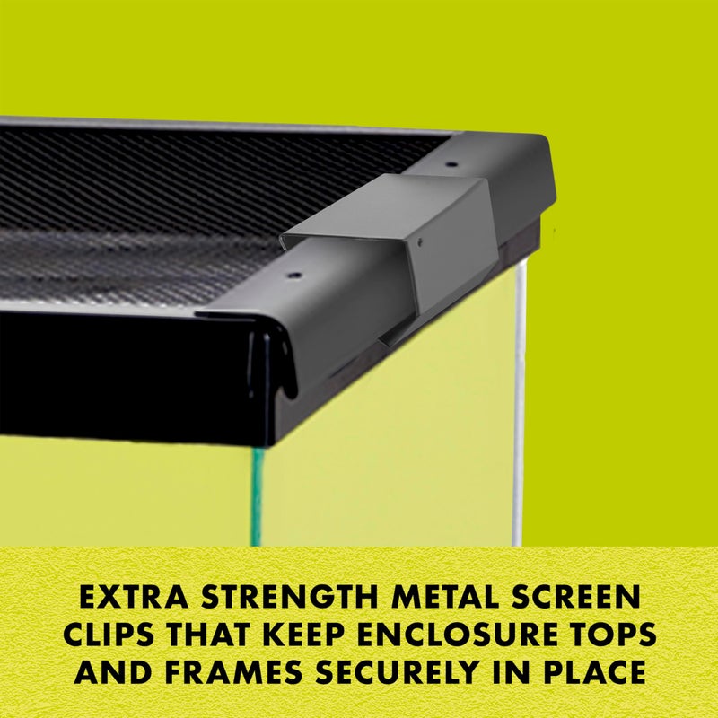 Zilla Heavy Duty Screen Clips, Secures Screen Covers to Terrarium, Fits Size 30G and Larger, 2 pack, Large - Image 2
